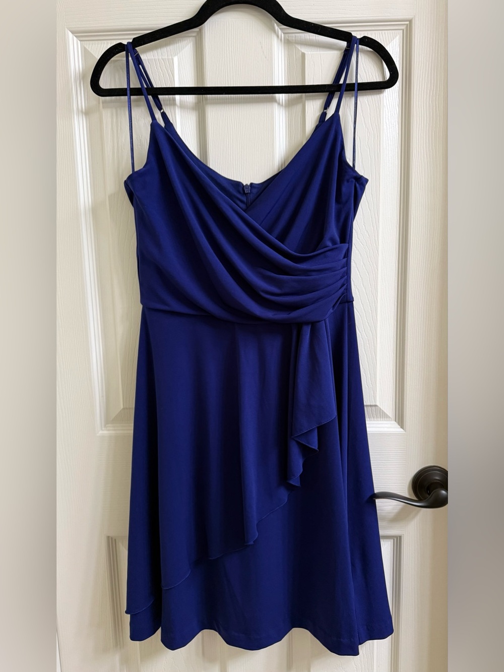Banana Republic Cobalt Blue Draped Spaghetti-Strap Mini Dress